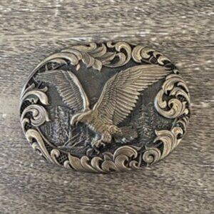 Solid Brass Eagle Belt Buckle out of Oklahoma